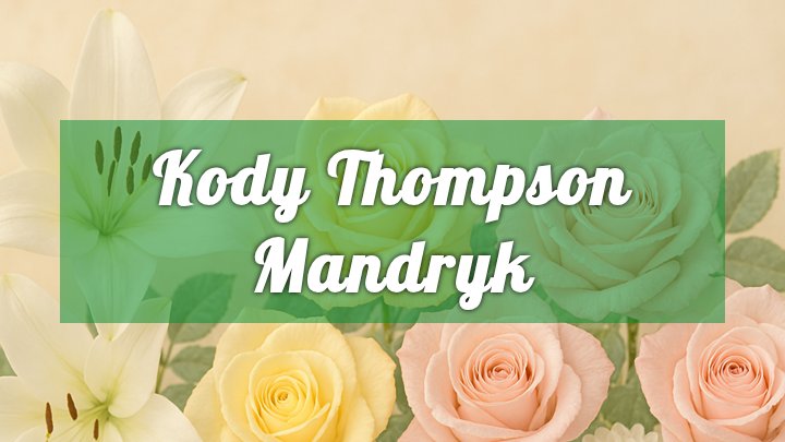 kody thompson mandryk oshawa on obituary